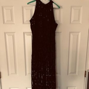 Black Sequin Evening Gown